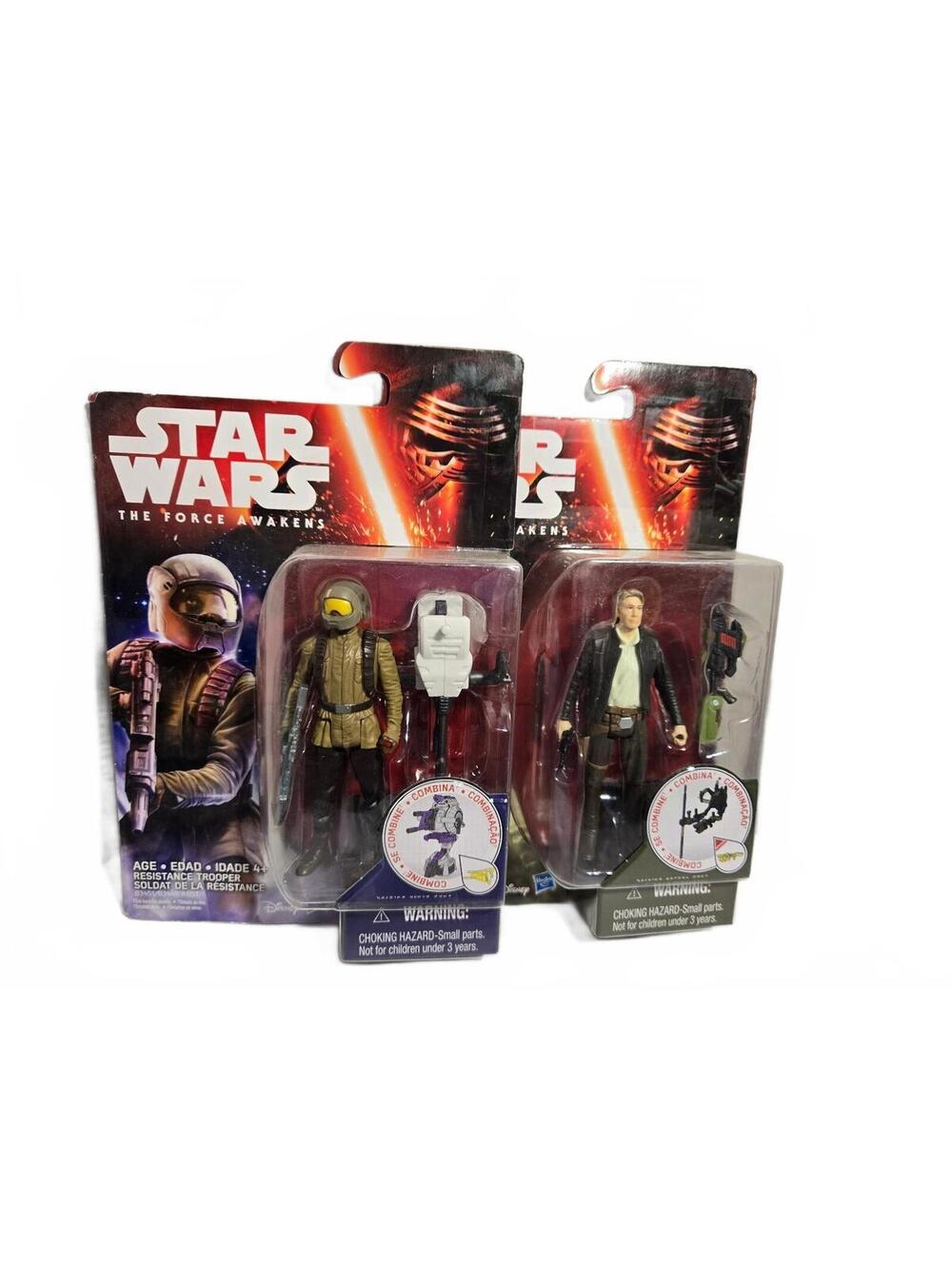 Star Wars The Force Awakens Han Solo & Resistance Trooper Action Figures / New